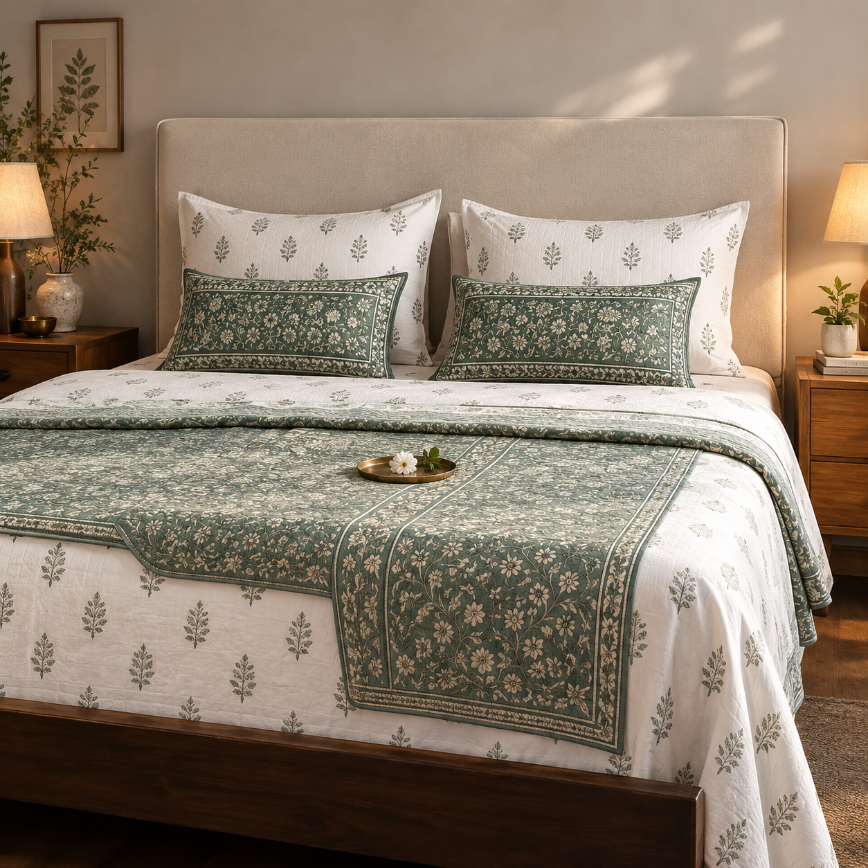 Sonchidi Booti hand block printed bedsheet